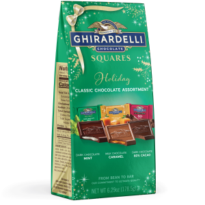 ghirardelli Classic Holiday Chocolate SQUARES 6.29oz Bag